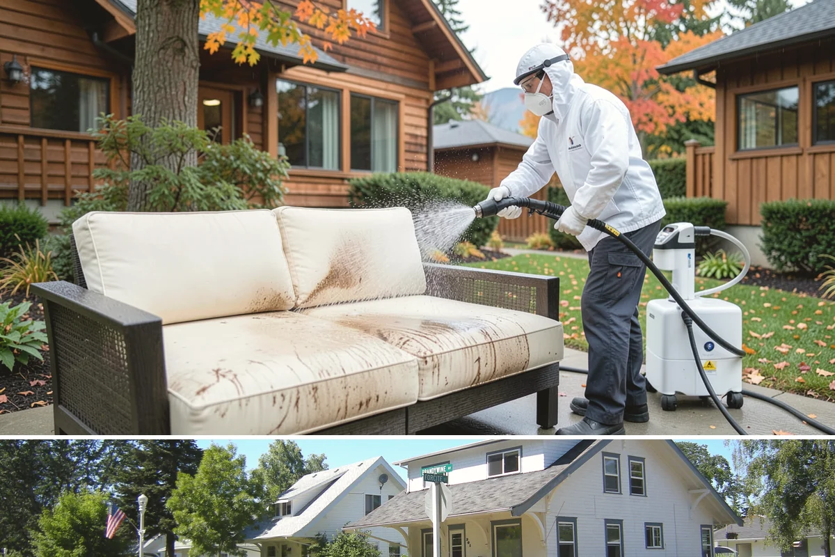 Patio Moss Removal in DuPont, Pierce County, WA - Treat patio moss in late spring, then again in fall to stay ahead of the wet season.