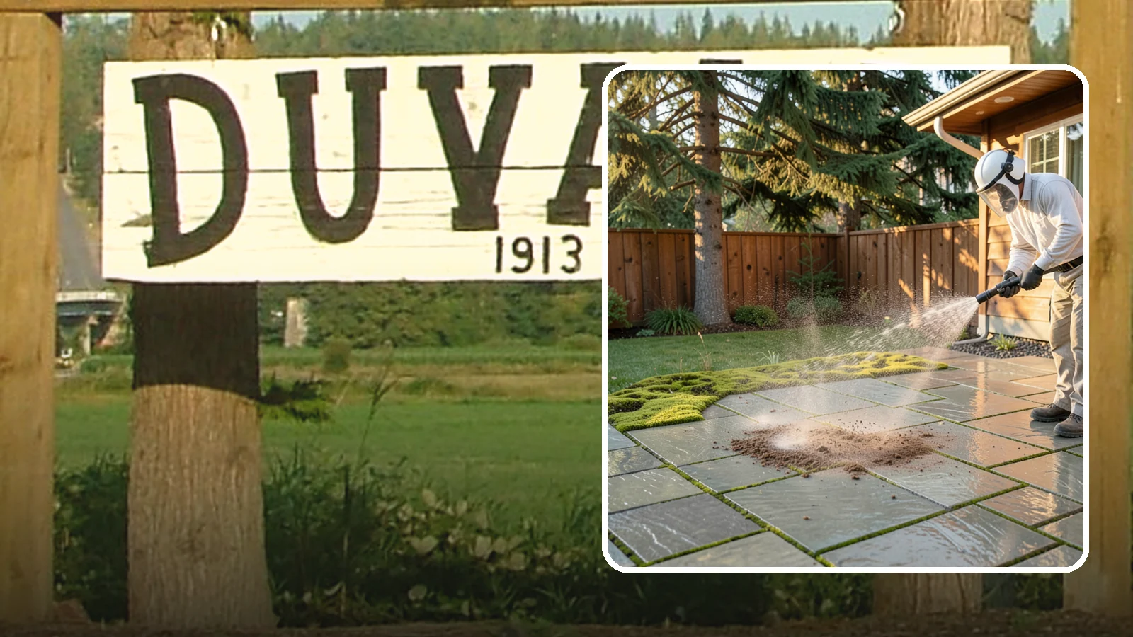 Patio Moss Removal in Duvall, King County, WA - Kill and clear the thick moss mats that Washington's damp shade builds across patios.