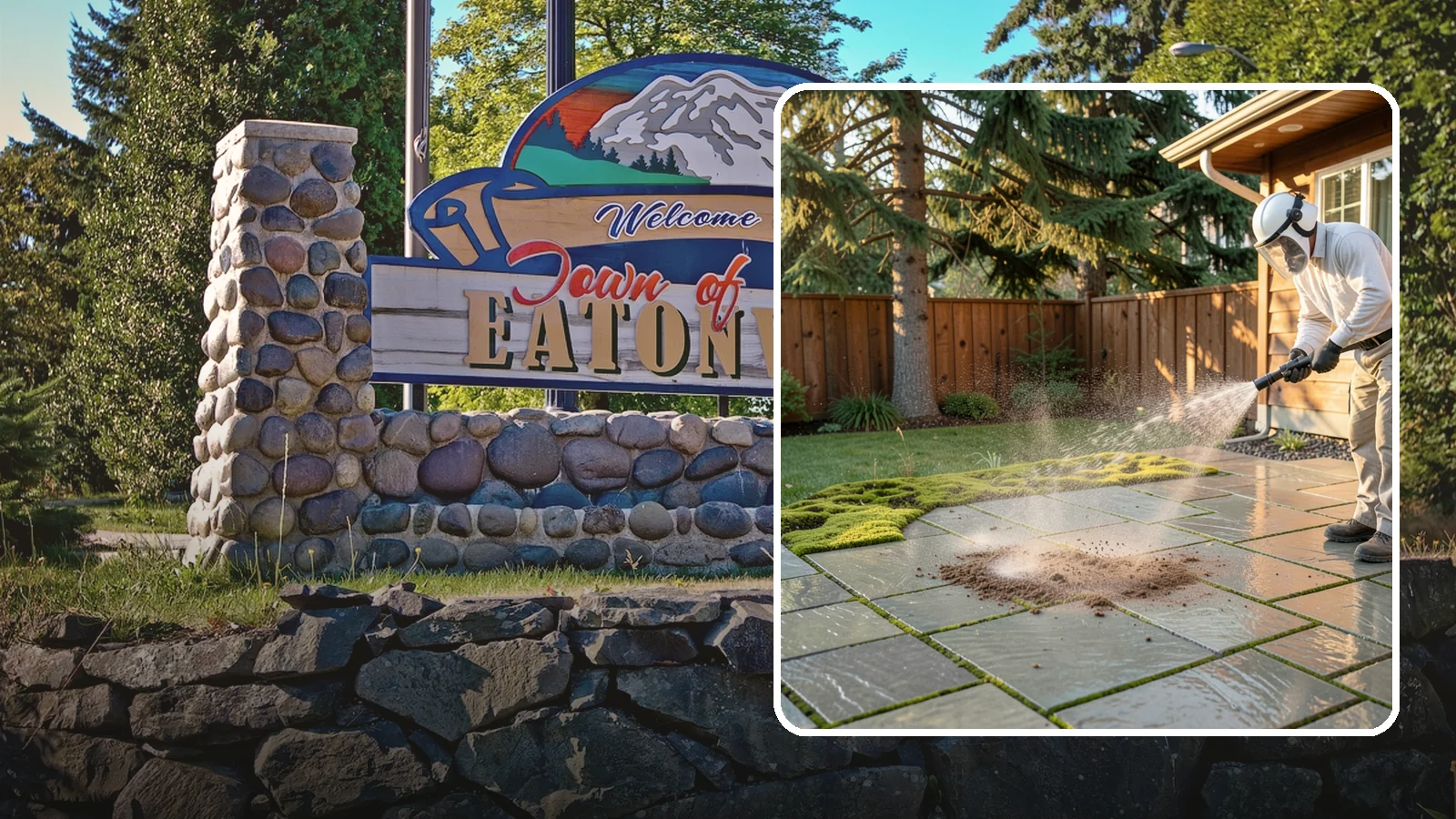 Patio Moss Removal in Eatonville, Pierce County, WA - Kill and clear the thick moss mats that Washington's damp shade builds across patios.