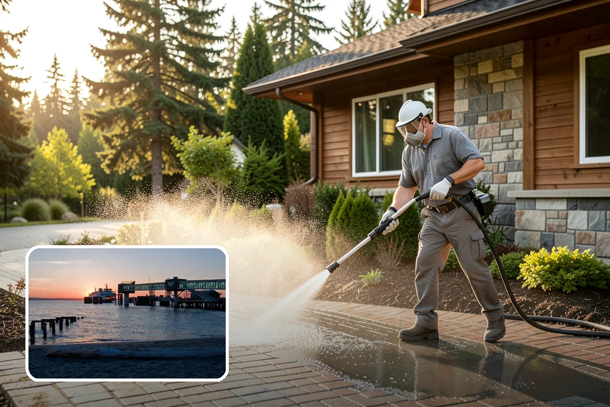Patio Moss Removal in Edmonds, Snohomish County, WA - Kills moss at the root to slow regrowth