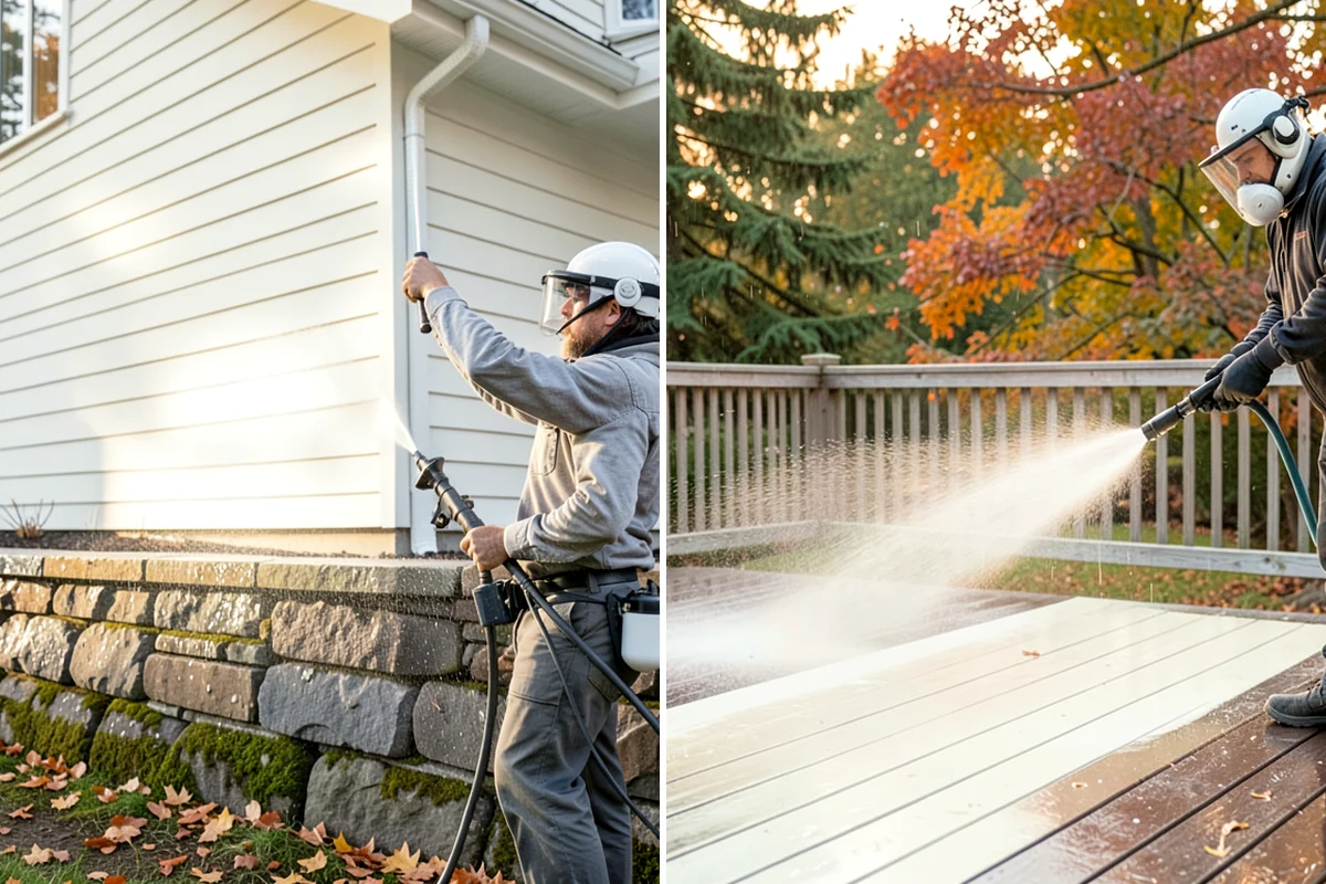 Patio Moss Removal in Federal Way, King County, WA - Apply a moss-killing solution across the patio