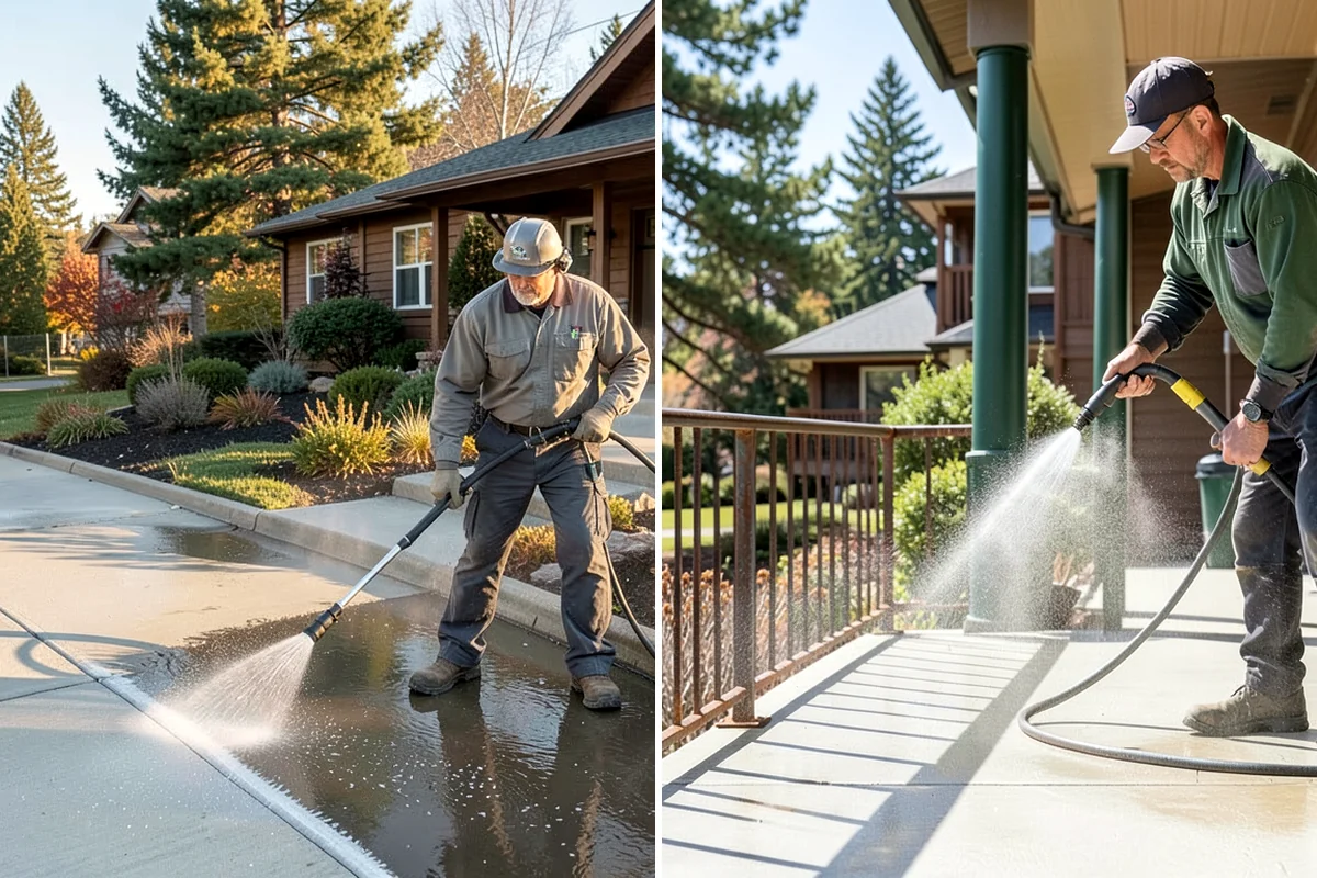 Patio Moss Removal in Gig Harbor, Pierce County, WA - Apply a moss-killing solution across the patio