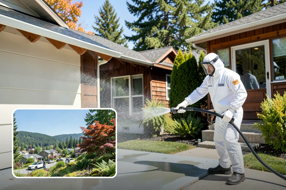 Patio Moss Removal in Index, Snohomish County, WA - Kills moss at the root to slow regrowth
