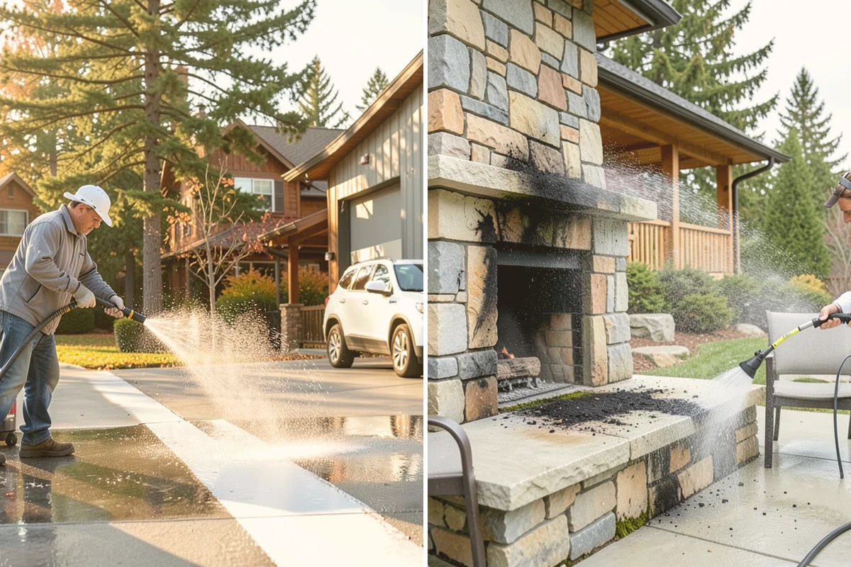 Patio Moss Removal in Kent, King County, WA - Apply a moss-killing solution across the patio