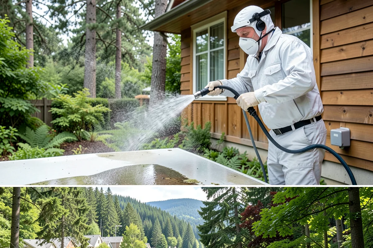 Patio Moss Removal in Lake Forest Park, King County, WA - Treat patio moss in late spring, then again in fall to stay ahead of the wet season.