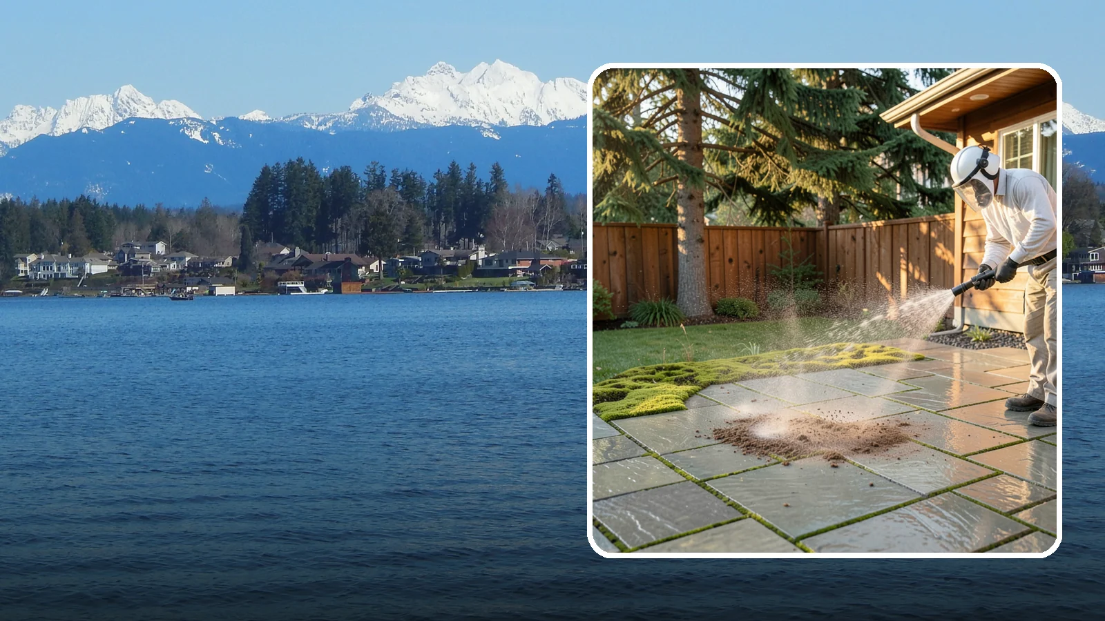 Patio Moss Removal in Lake Stevens, Snohomish County, WA - Kill and clear the thick moss mats that Washington's damp shade builds across patios.