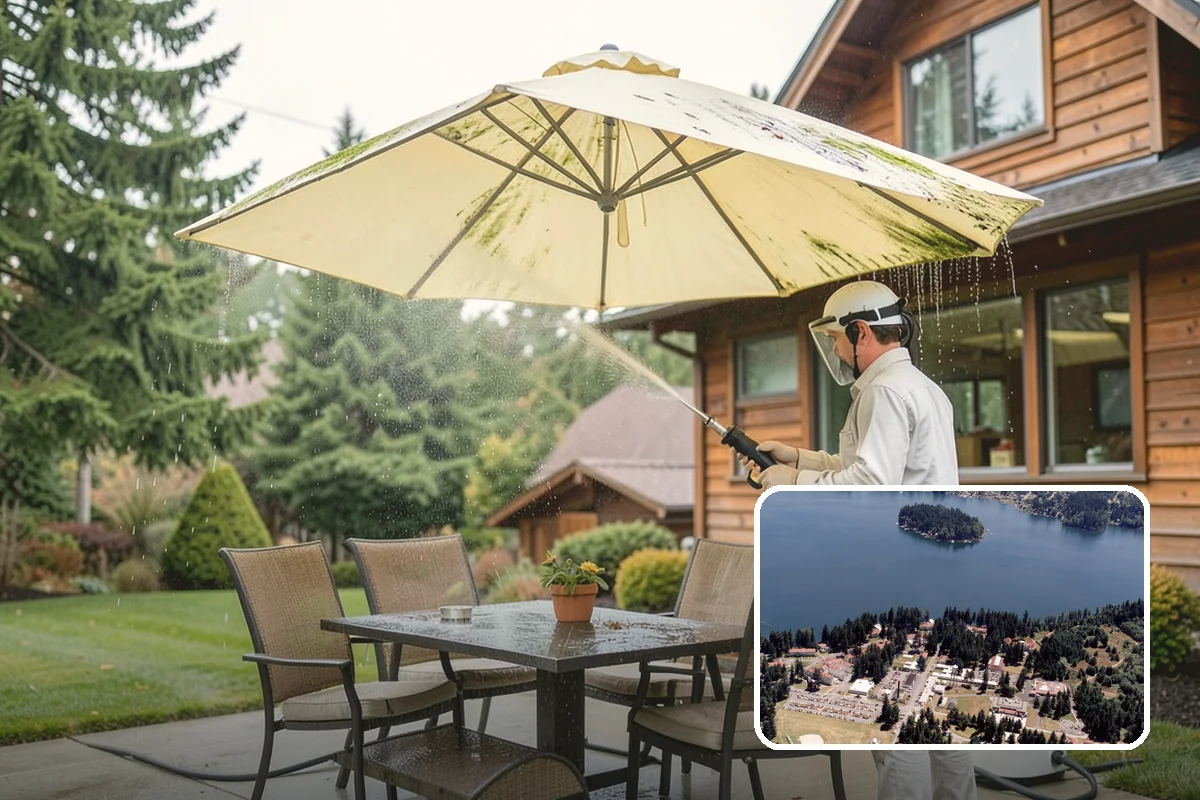 Patio Moss Removal in Lakewood, Pierce County, WA - Kills moss at the root to slow regrowth