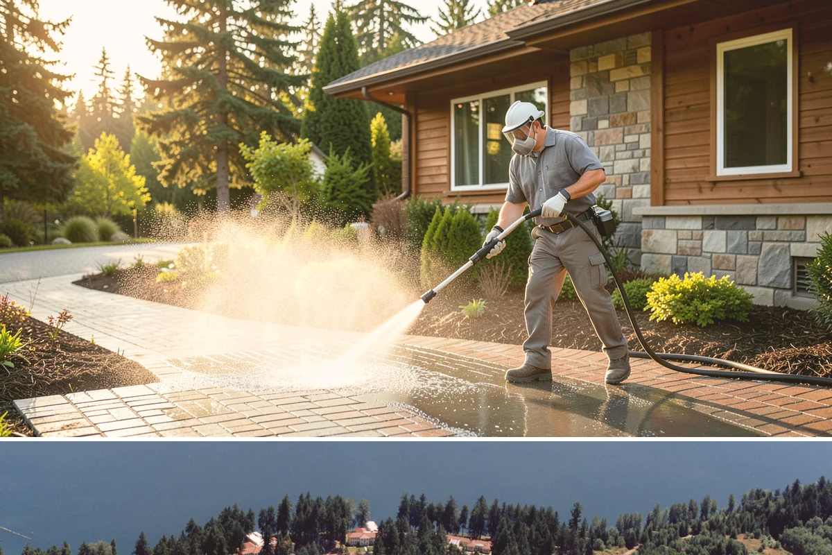 Patio Moss Removal in Lakewood, Pierce County, WA - Treat patio moss in late spring, then again in fall to stay ahead of the wet season.