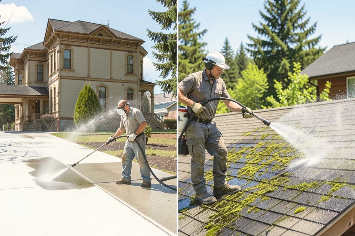 Patio Moss Removal in Langley, Island County, WA - Apply a moss-killing solution across the patio