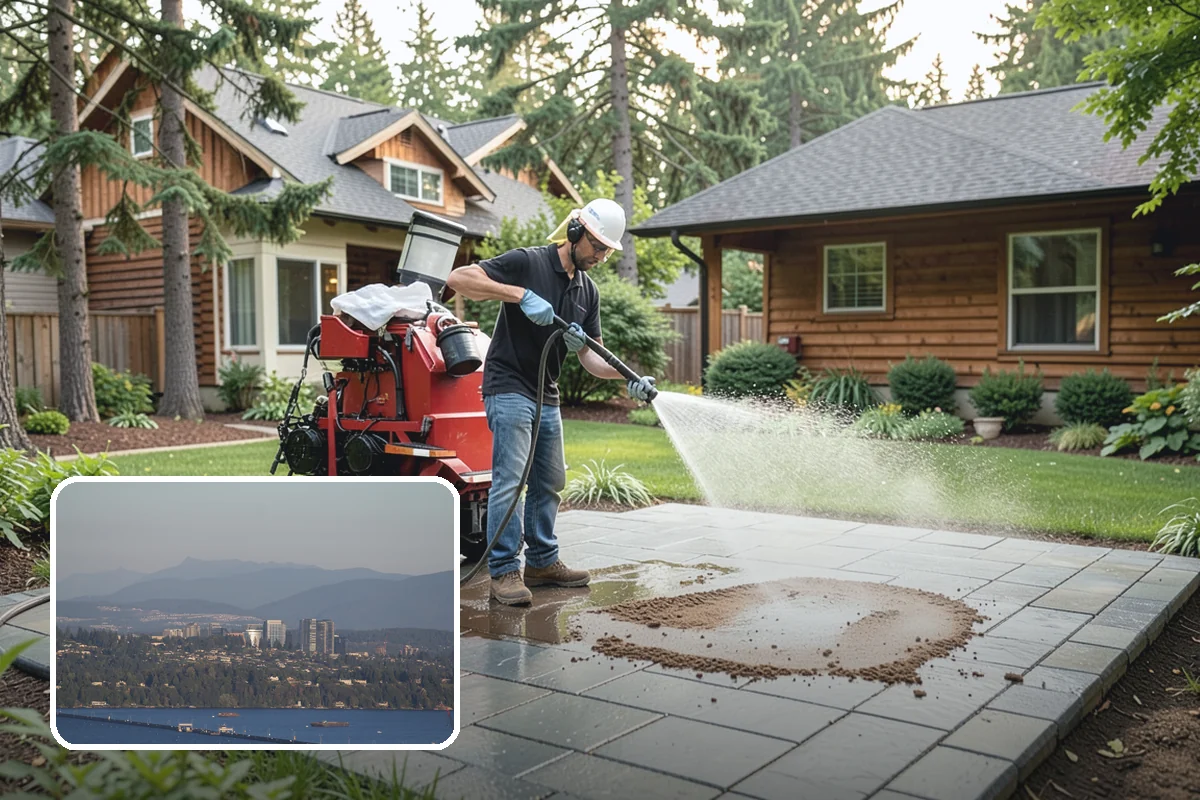 Patio Moss Removal in Medina, King County, WA - Kills moss at the root to slow regrowth