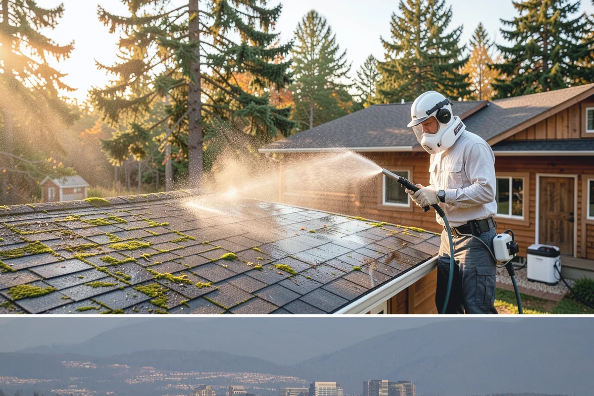 Patio Moss Removal in Medina, King County, WA - Treat patio moss in late spring, then again in fall to stay ahead of the wet season.