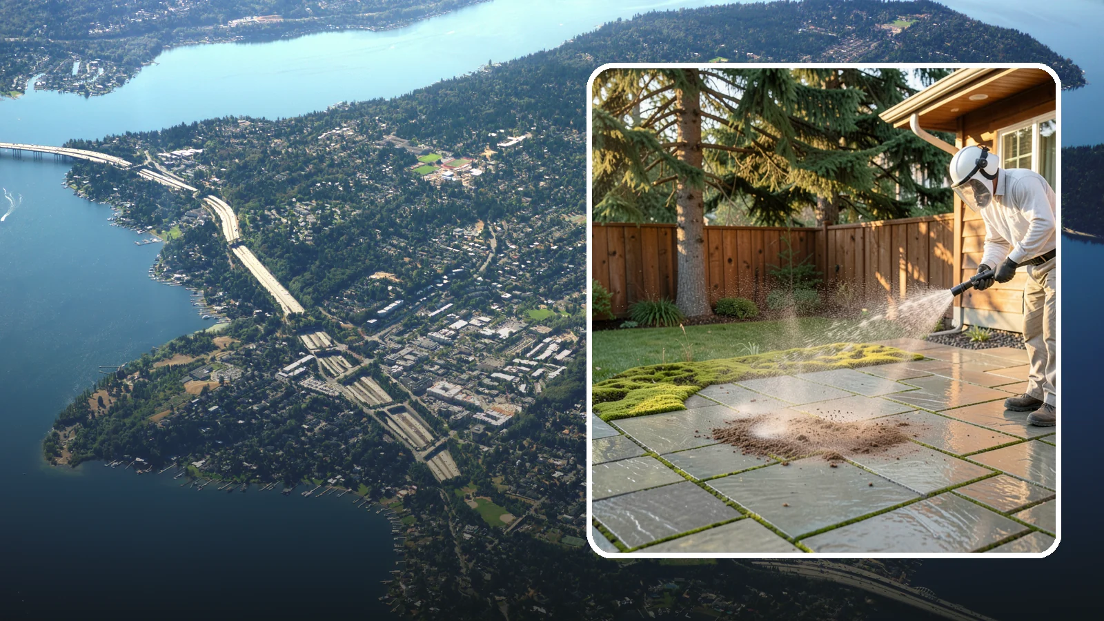 Patio Moss Removal in Mercer Island, King County, WA - Kill and clear the thick moss mats that Washington's damp shade builds across patios.