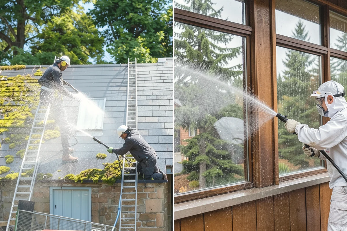 Patio Moss Removal in Mercer Island, King County, WA - Apply a moss-killing solution across the patio