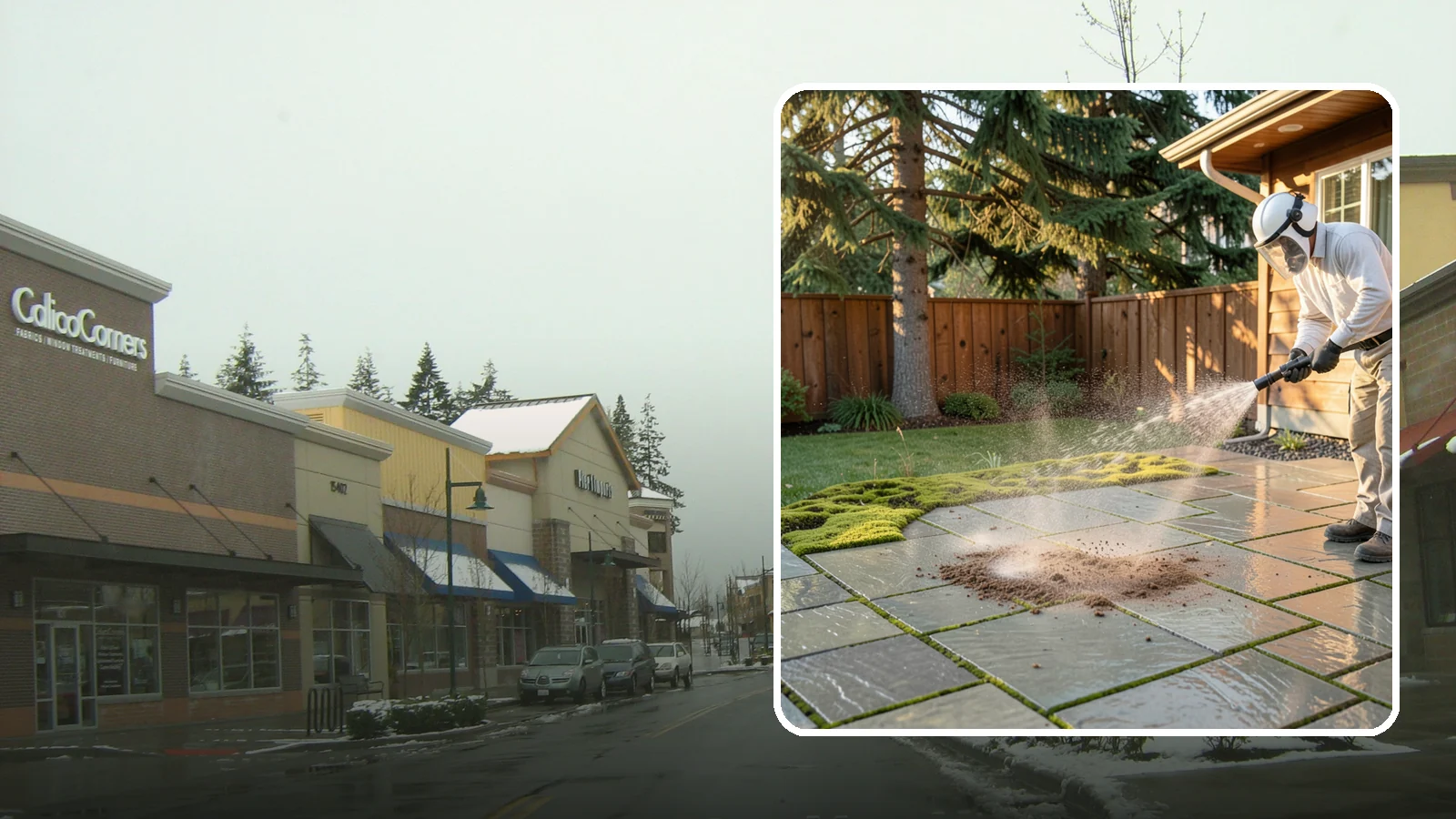 Patio Moss Removal in Mill Creek, Snohomish County, WA - Kill and clear the thick moss mats that Washington's damp shade builds across patios.