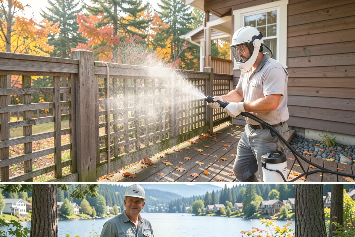 Patio Moss Removal in Milton, King County, WA - Treat patio moss in late spring, then again in fall to stay ahead of the wet season.