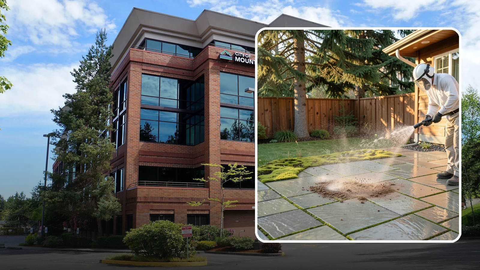 Patio Moss Removal in Mountlake Terrace, Snohomish County, WA - Kill and clear the thick moss mats that Washington's damp shade builds across patios.