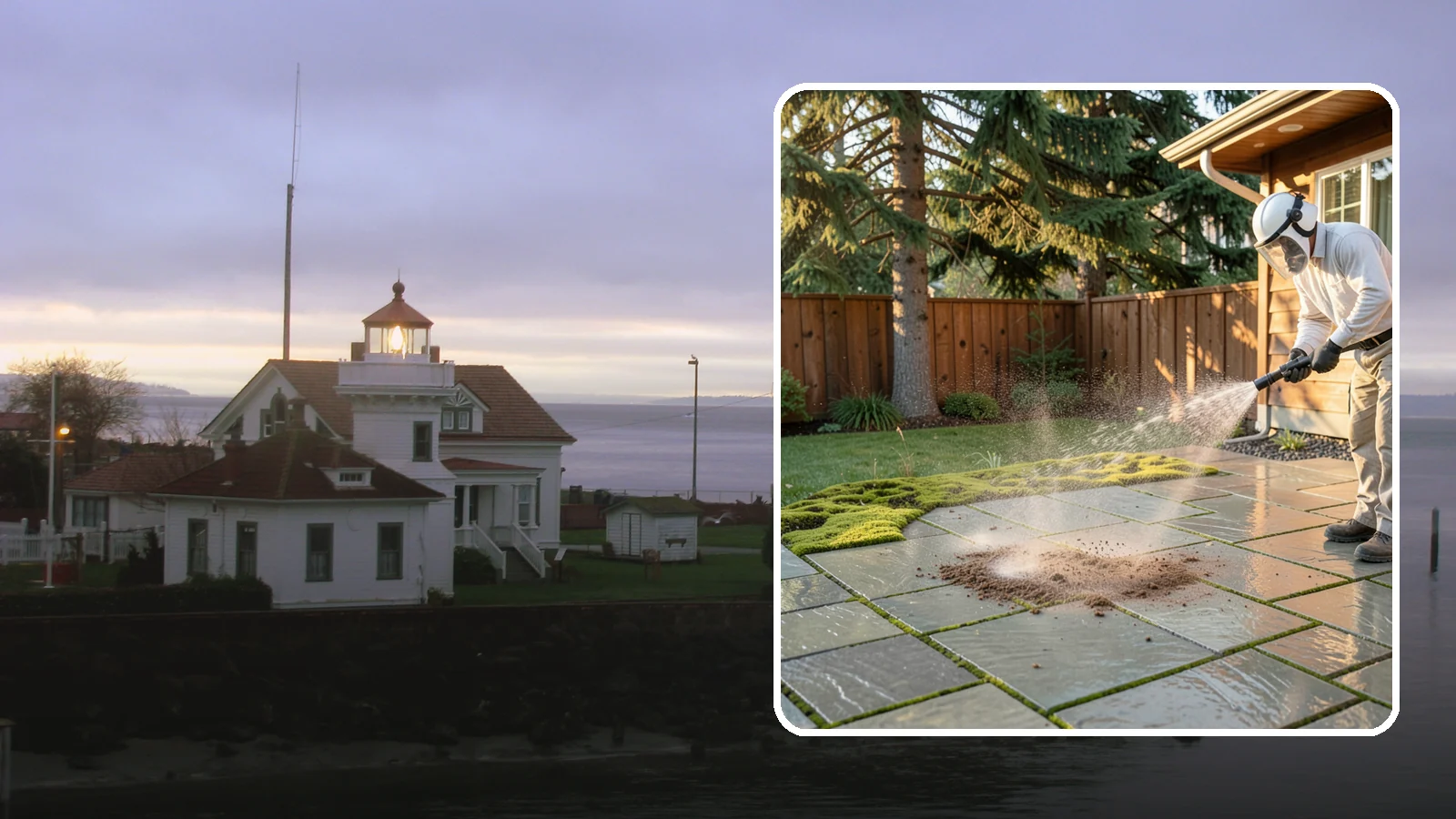 Patio Moss Removal in Mukilteo, Snohomish County, WA - Kill and clear the thick moss mats that Washington's damp shade builds across patios.