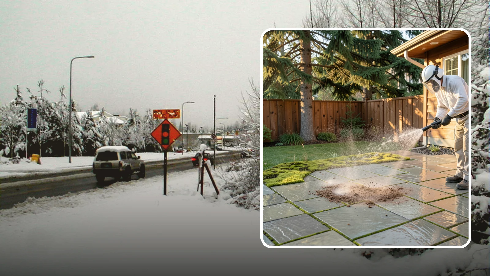Patio Moss Removal in Newcastle, King County, WA - Kill and clear the thick moss mats that Washington's damp shade builds across patios.
