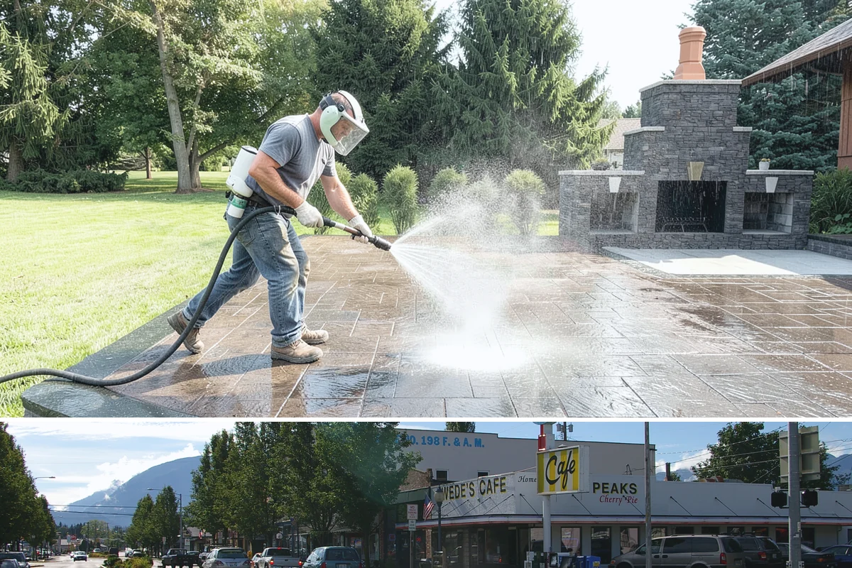Patio Moss Removal in North Bend, King County, WA - Treat patio moss in late spring, then again in fall to stay ahead of the wet season.