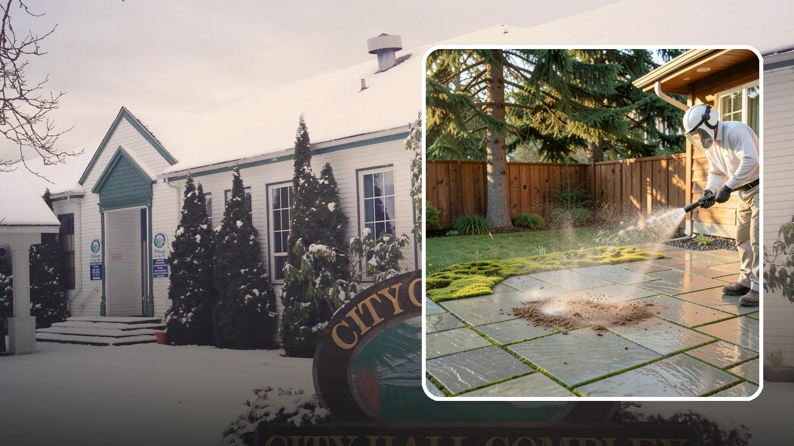 Patio Moss Removal in Pacific, King County, WA - Kill and clear the thick moss mats that Washington's damp shade builds across patios.