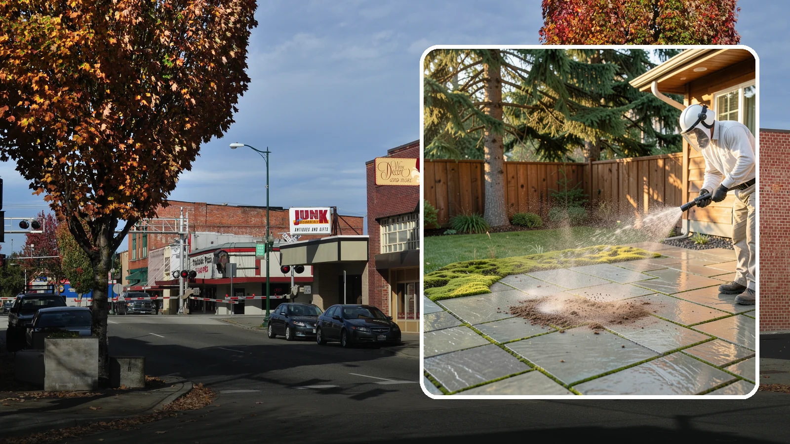 Patio Moss Removal in Puyallup, Pierce County, WA - Kill and clear the thick moss mats that Washington's damp shade builds across patios.