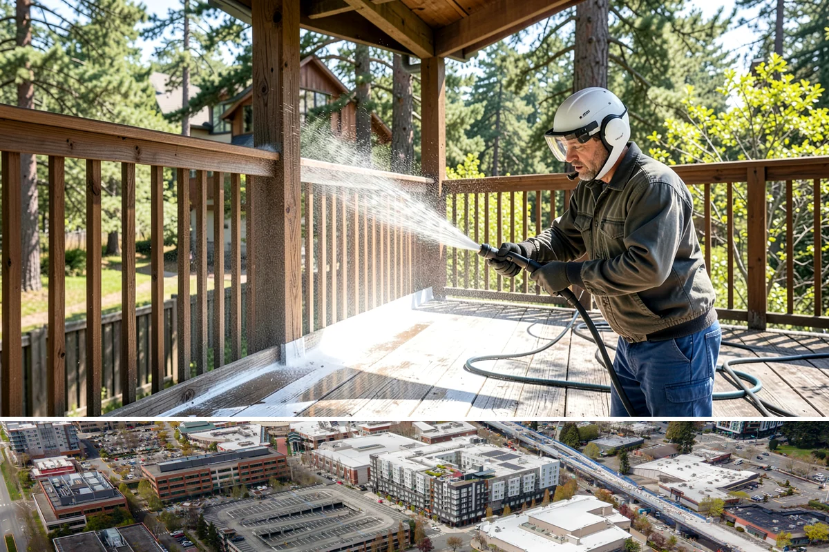 Patio Moss Removal in Redmond, King County, WA - Treat patio moss in late spring, then again in fall to stay ahead of the wet season.
