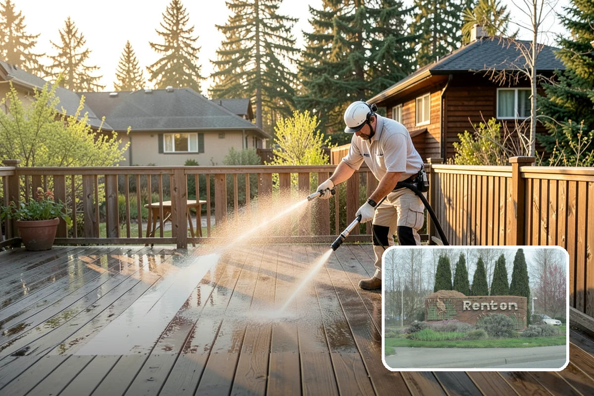 Patio Moss Removal in Renton, King County, WA - Kills moss at the root to slow regrowth