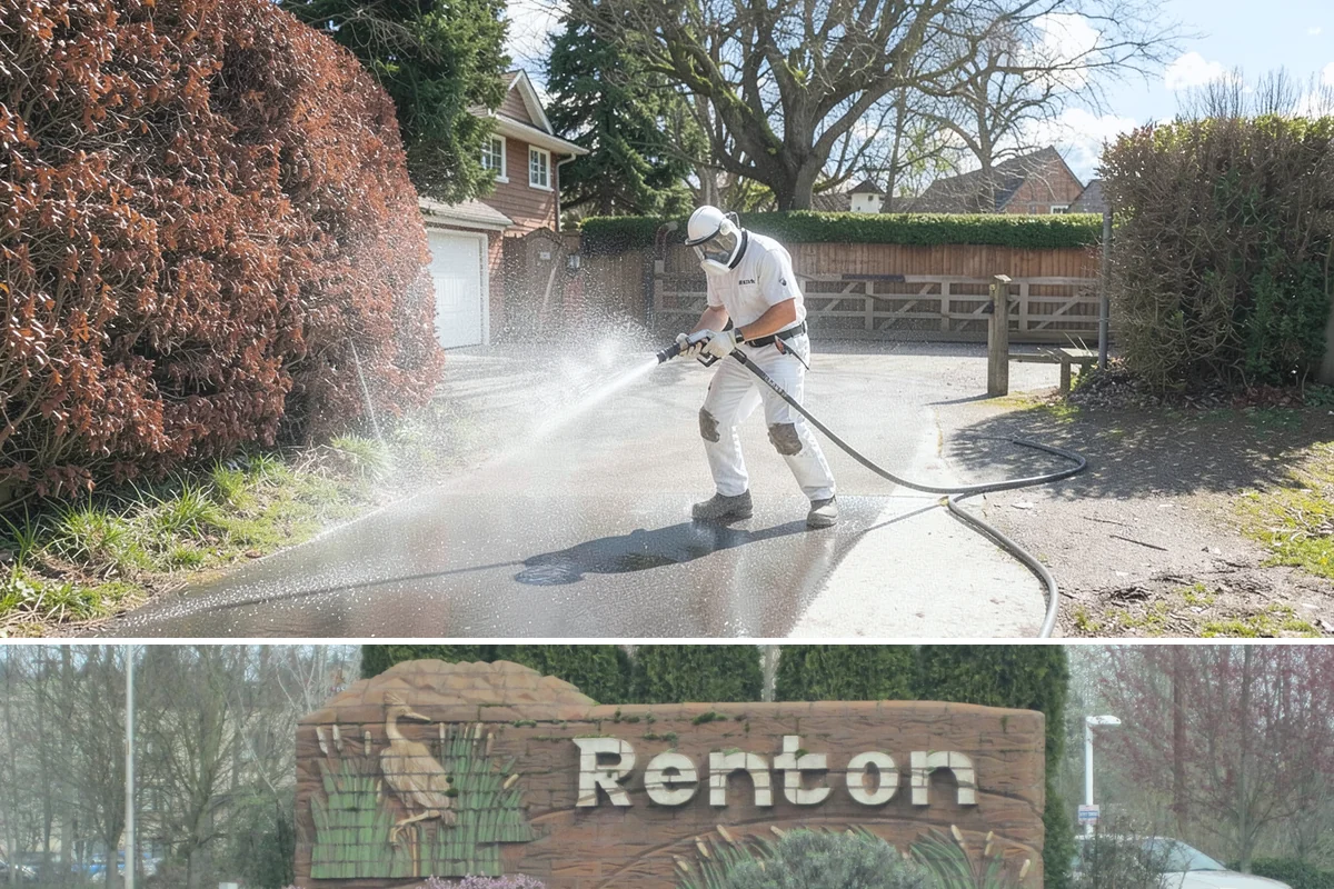 Patio Moss Removal in Renton, King County, WA - Treat patio moss in late spring, then again in fall to stay ahead of the wet season.