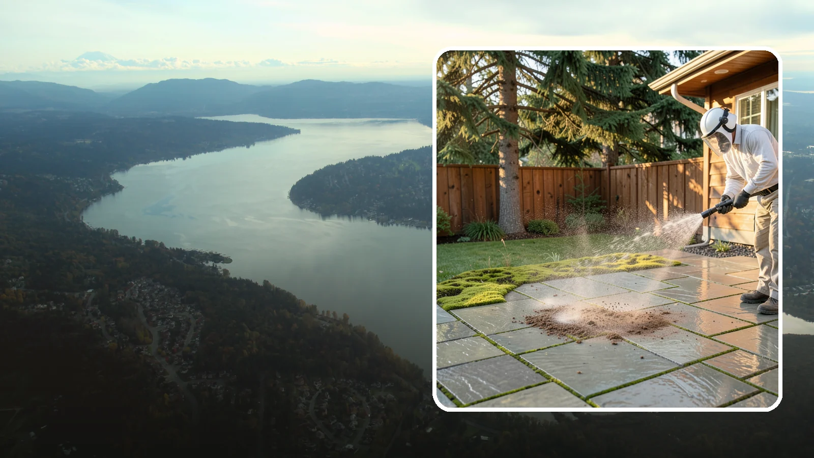Patio Moss Removal in Sammamish, King County, WA - Kill and clear the thick moss mats that Washington's damp shade builds across patios.