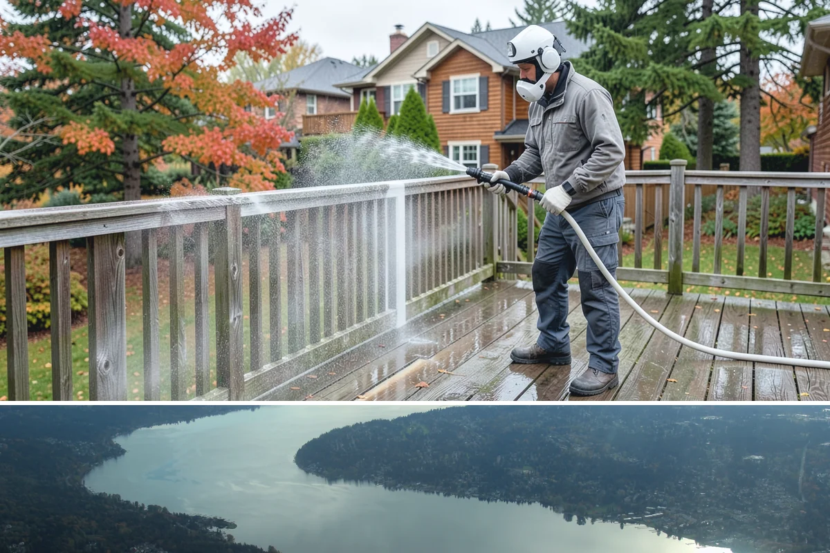 Patio Moss Removal in Sammamish, King County, WA - Treat patio moss in late spring, then again in fall to stay ahead of the wet season.
