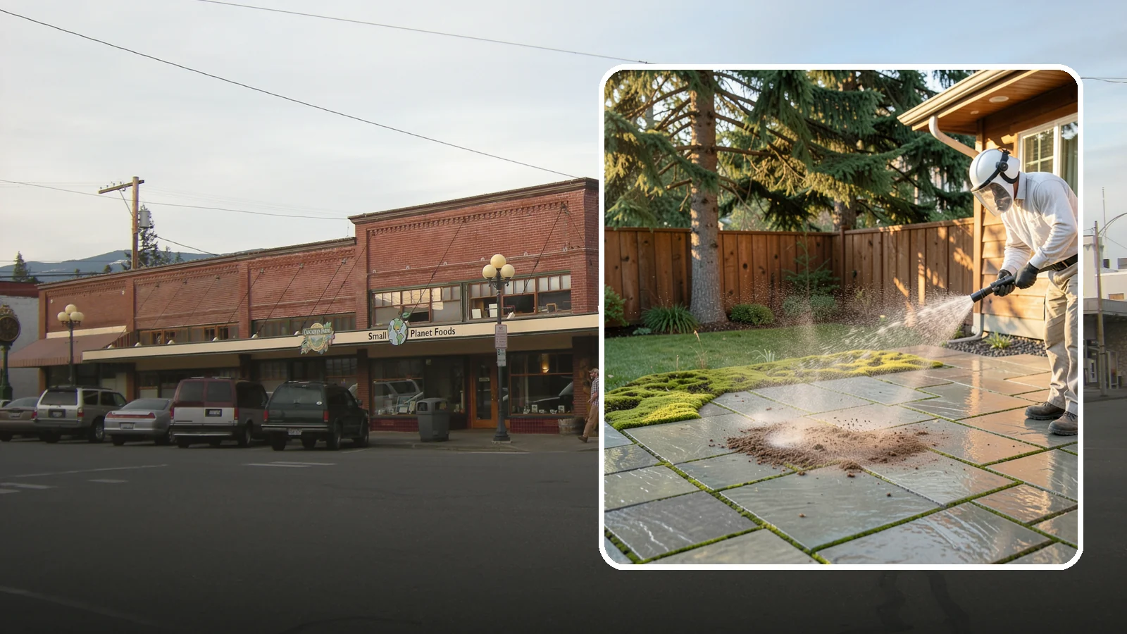 Patio Moss Removal in Sedro-Woolley, Skagit County, WA - Kill and clear the thick moss mats that Washington's damp shade builds across patios.