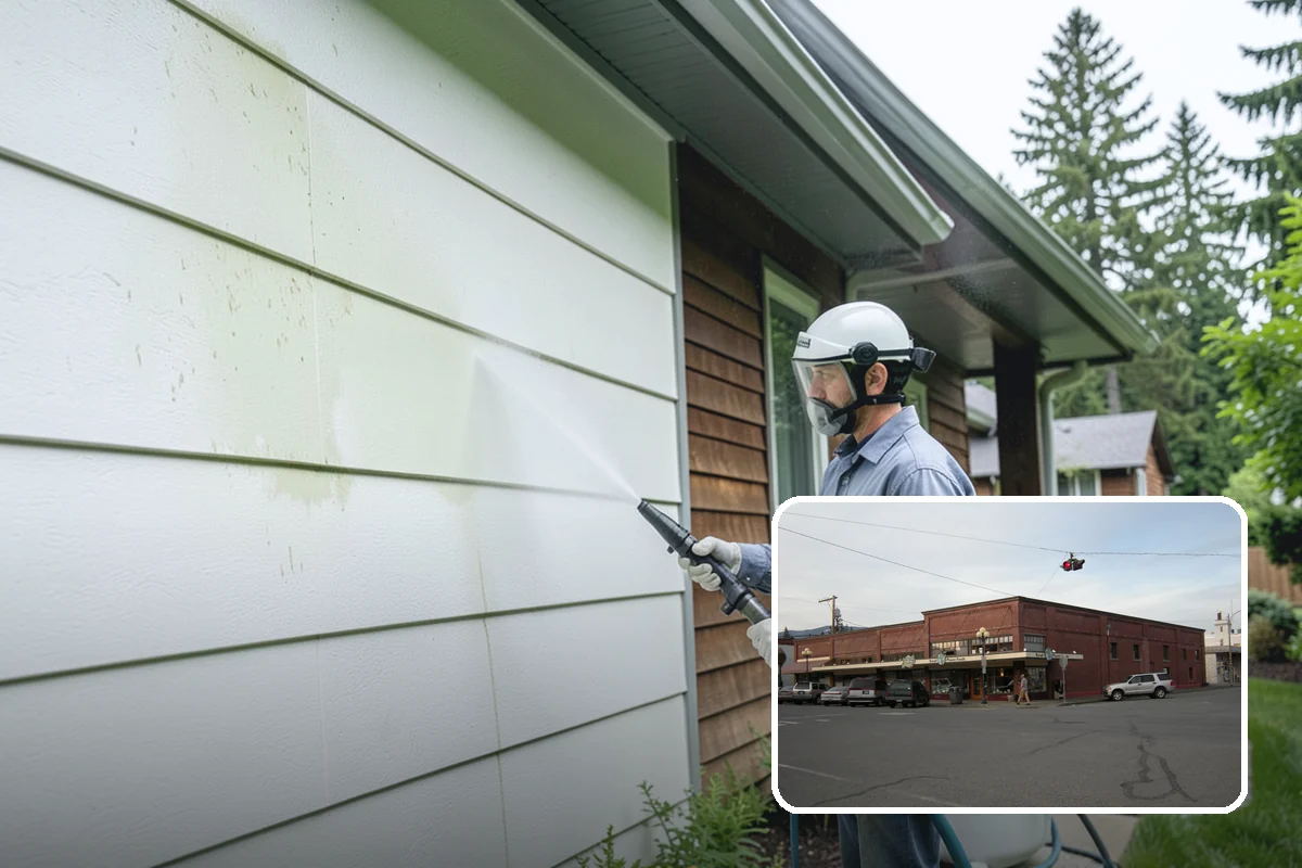 Patio Moss Removal in Sedro-Woolley, Skagit County, WA - Kills moss at the root to slow regrowth