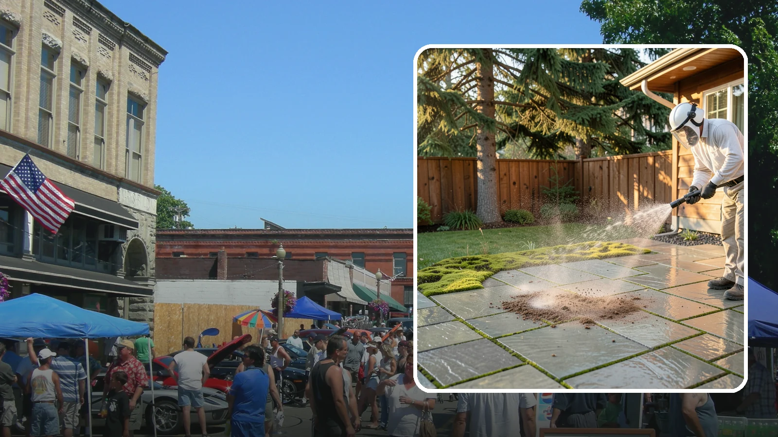 Patio Moss Removal in Snohomish, Snohomish County, WA - Kill and clear the thick moss mats that Washington's damp shade builds across patios.