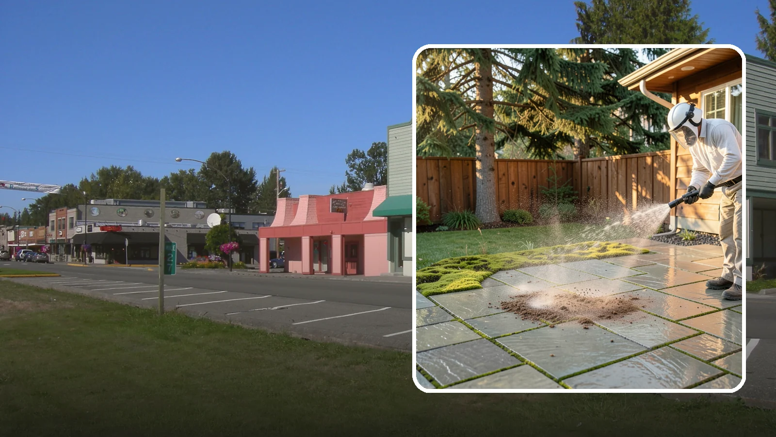 Patio Moss Removal in Snoqualmie, King County, WA - Kill and clear the thick moss mats that Washington's damp shade builds across patios.