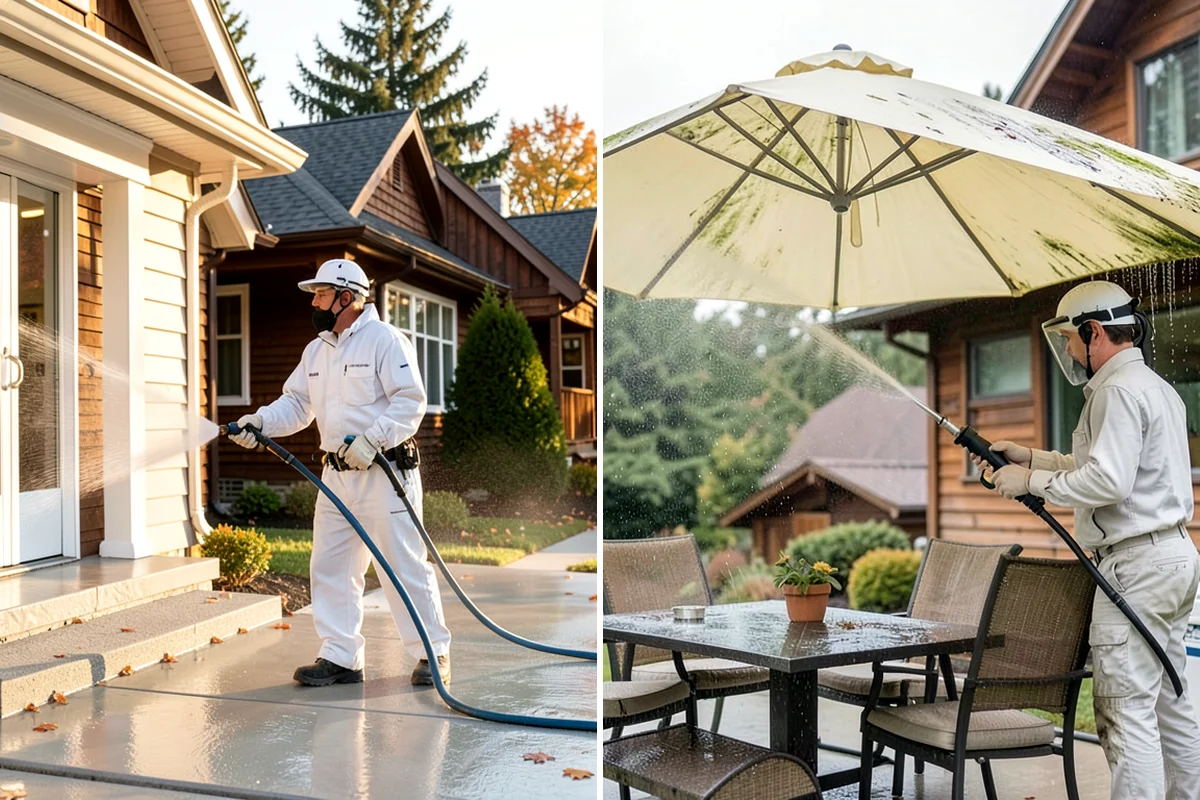 Patio Moss Removal in Snoqualmie, King County, WA - Apply a moss-killing solution across the patio