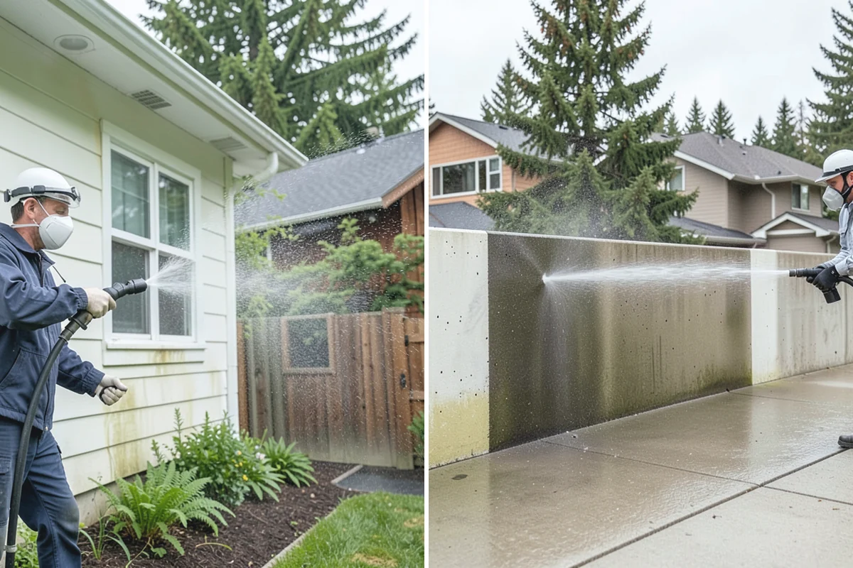 Patio Moss Removal in South Prairie, Pierce County, WA - Apply a moss-killing solution across the patio