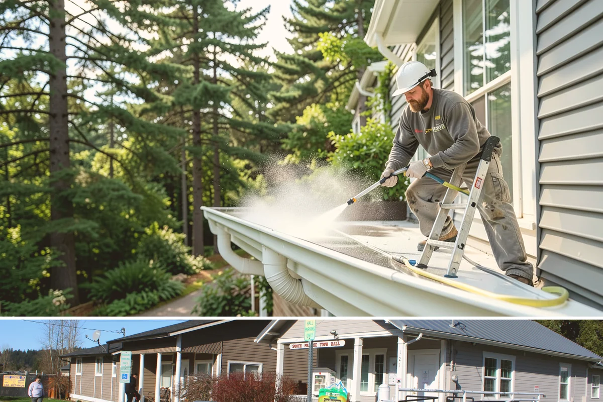 Patio Moss Removal in South Prairie, Pierce County, WA - Treat patio moss in late spring, then again in fall to stay ahead of the wet season.