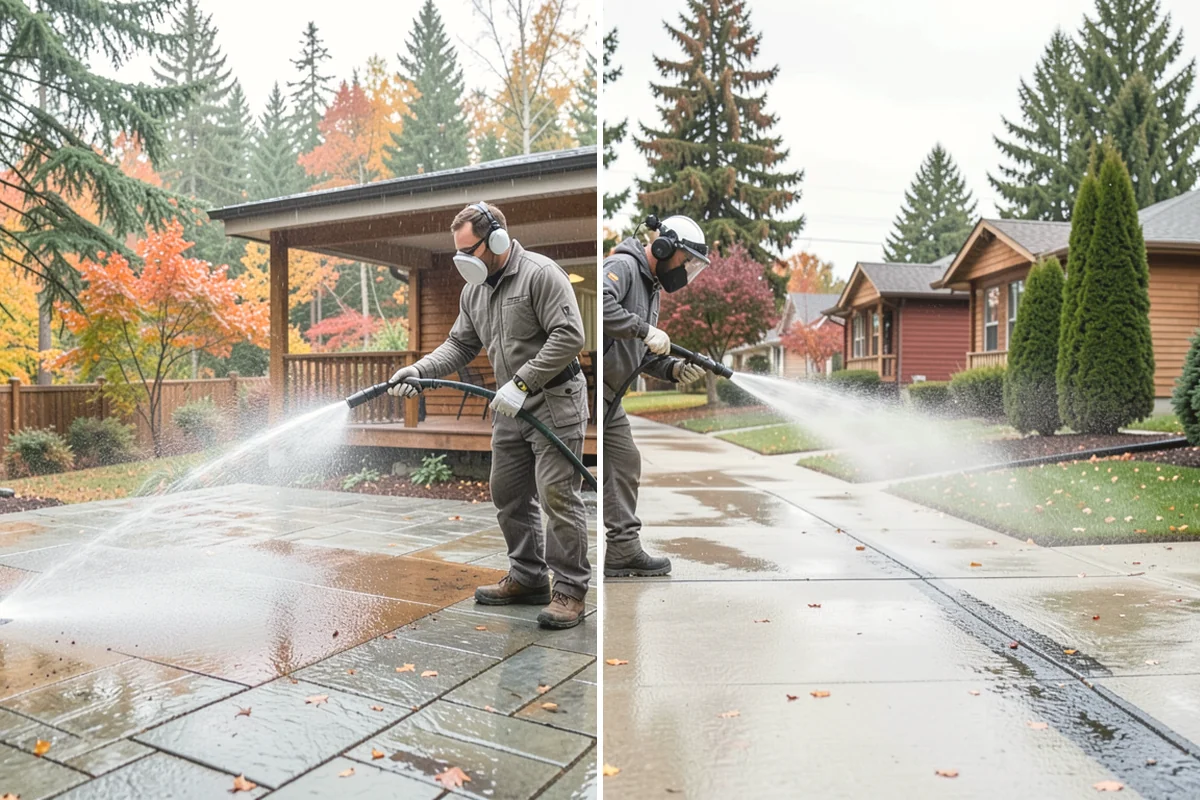 Patio Moss Removal in Steilacoom, Pierce County, WA - Apply a moss-killing solution across the patio