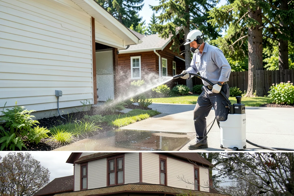 Patio Moss Removal in Sumner, Pierce County, WA - Treat patio moss in late spring, then again in fall to stay ahead of the wet season.