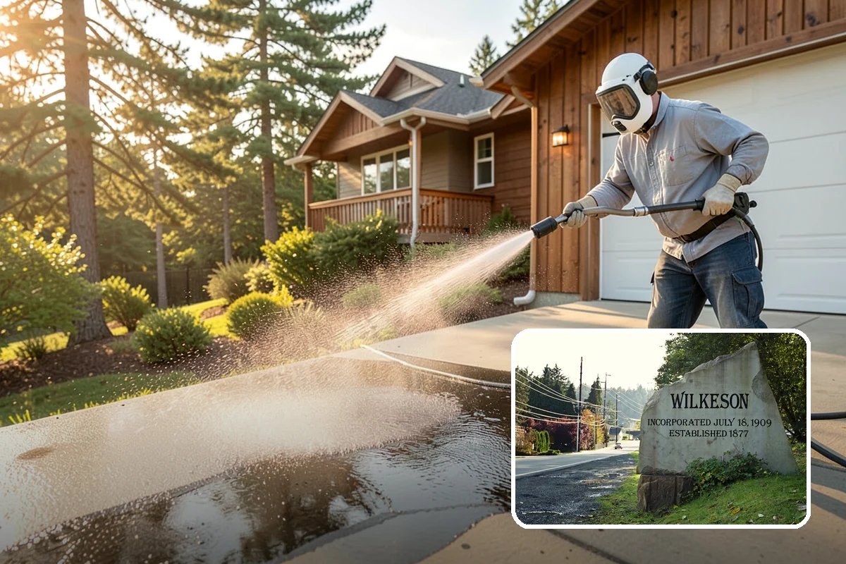 Patio Moss Removal in Wilkeson, Pierce County, WA - Kills moss at the root to slow regrowth