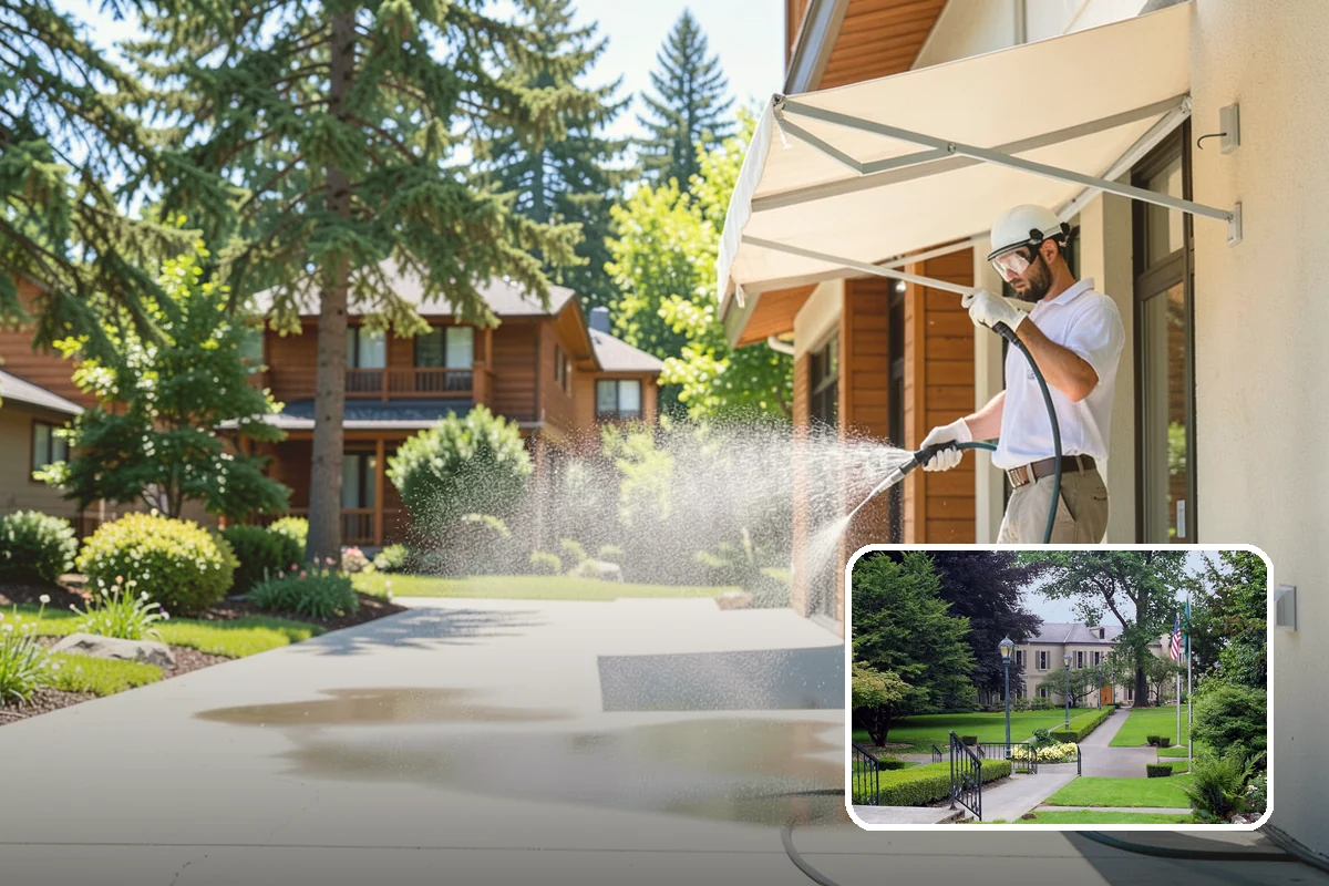 Patio Moss Removal in Woodinville, King County, WA - Kills moss at the root to slow regrowth