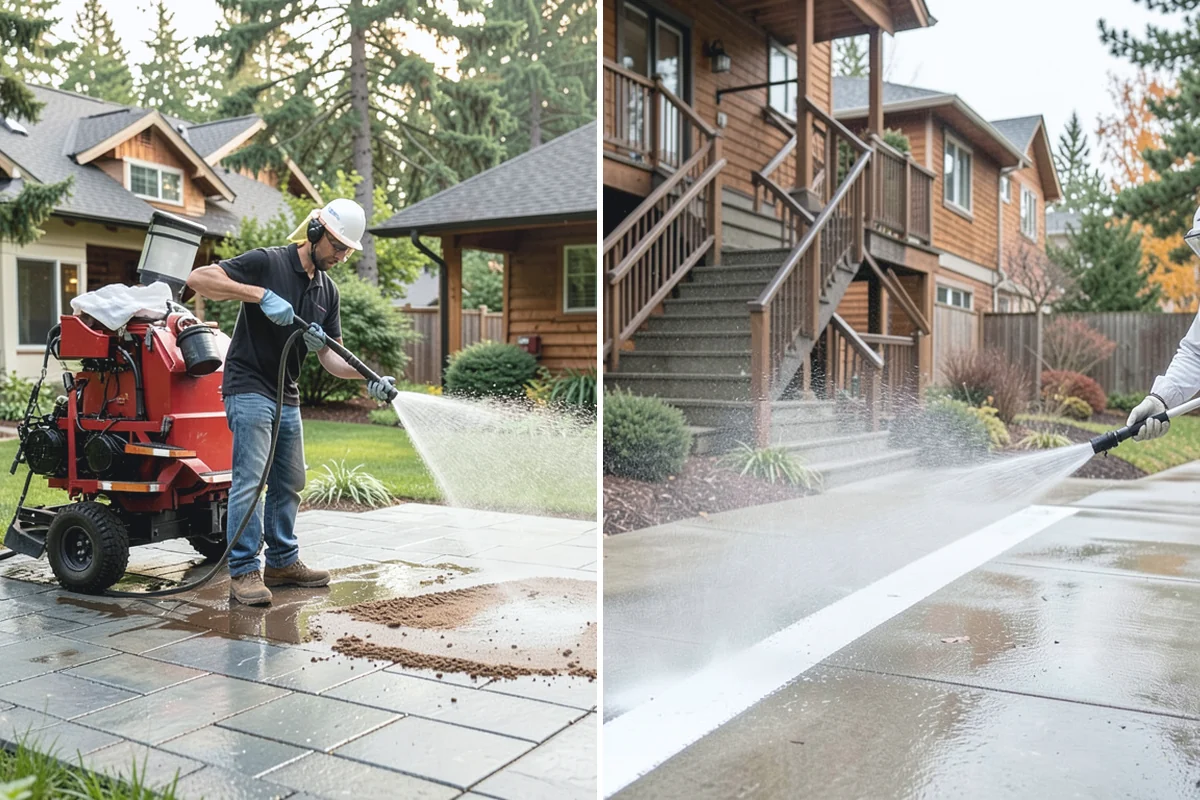 Patio Moss Removal in Woodinville, King County, WA - Apply a moss-killing solution across the patio