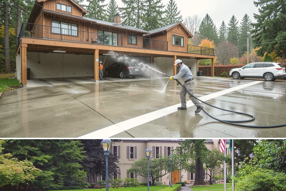 Patio Moss Removal in Woodinville, King County, WA - Treat patio moss in late spring, then again in fall to stay ahead of the wet season.