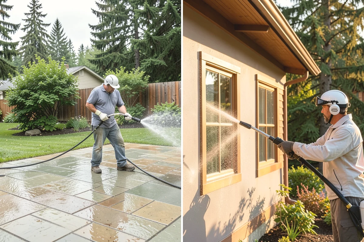 Patio Sealing Preparation in Anacortes, Skagit County, WA - Deep-clean the patio and remove all biological growth