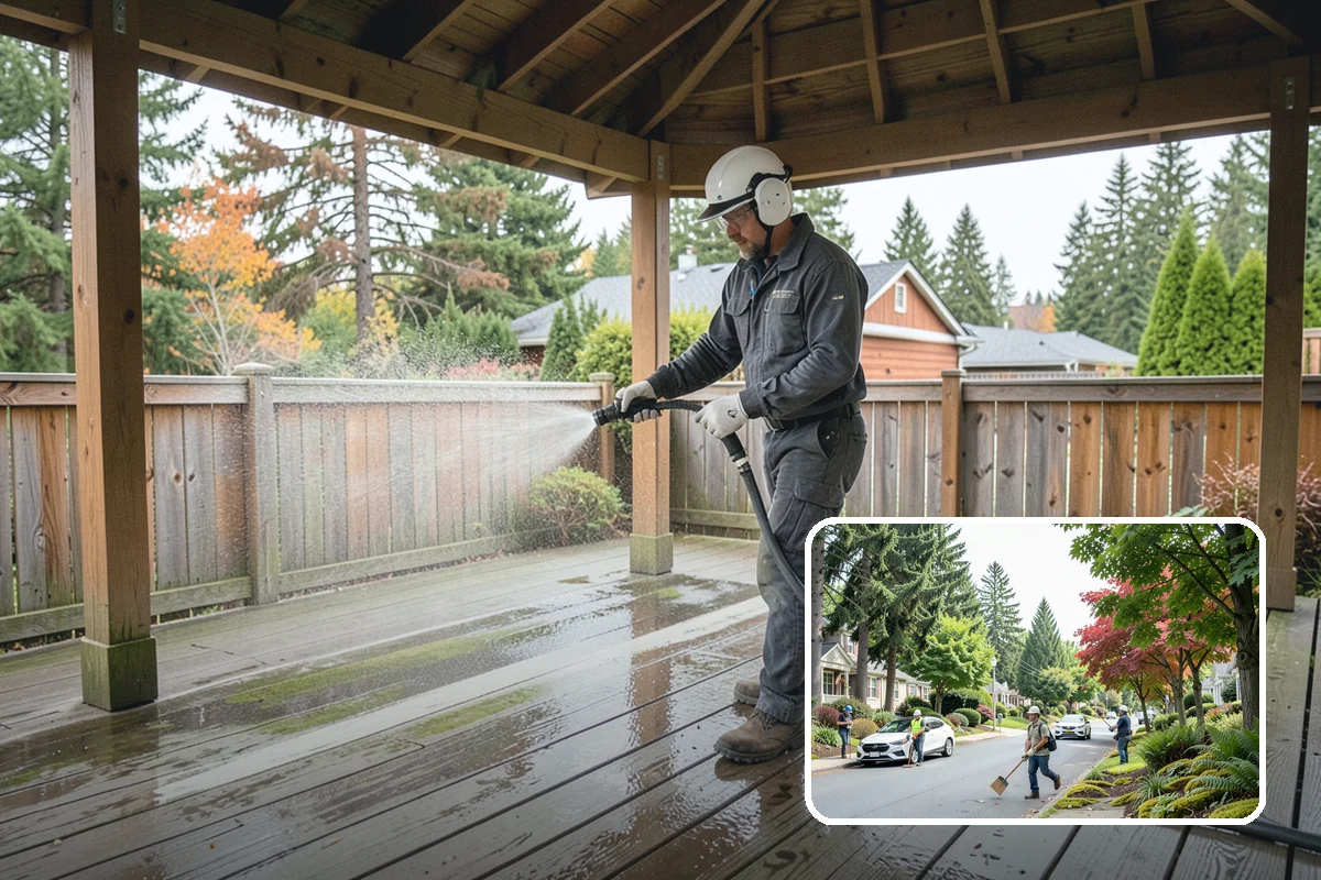 Patio Sealing Preparation in Beaux Arts Village, King County, WA - Ensures the sealer bonds to a clean surface