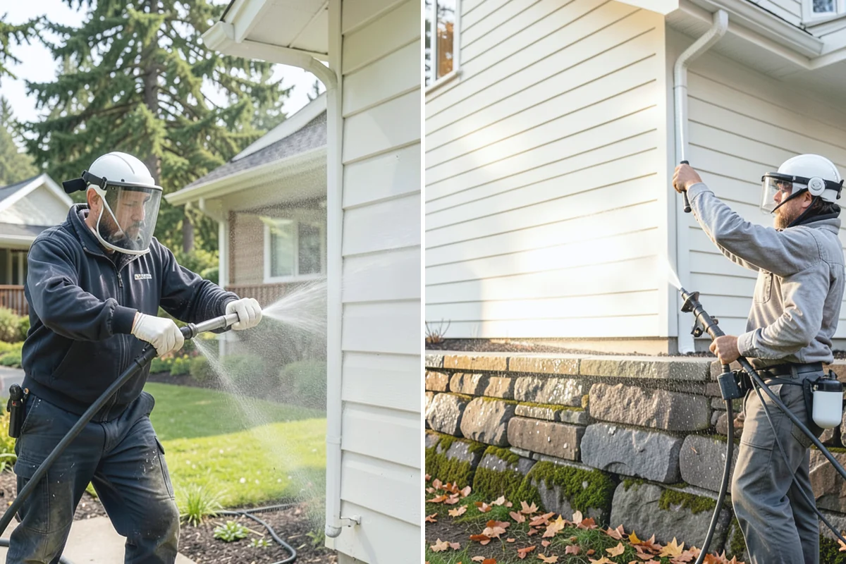 Patio Sealing Preparation in Bonney Lake, Pierce County, WA - Deep-clean the patio and remove all biological growth
