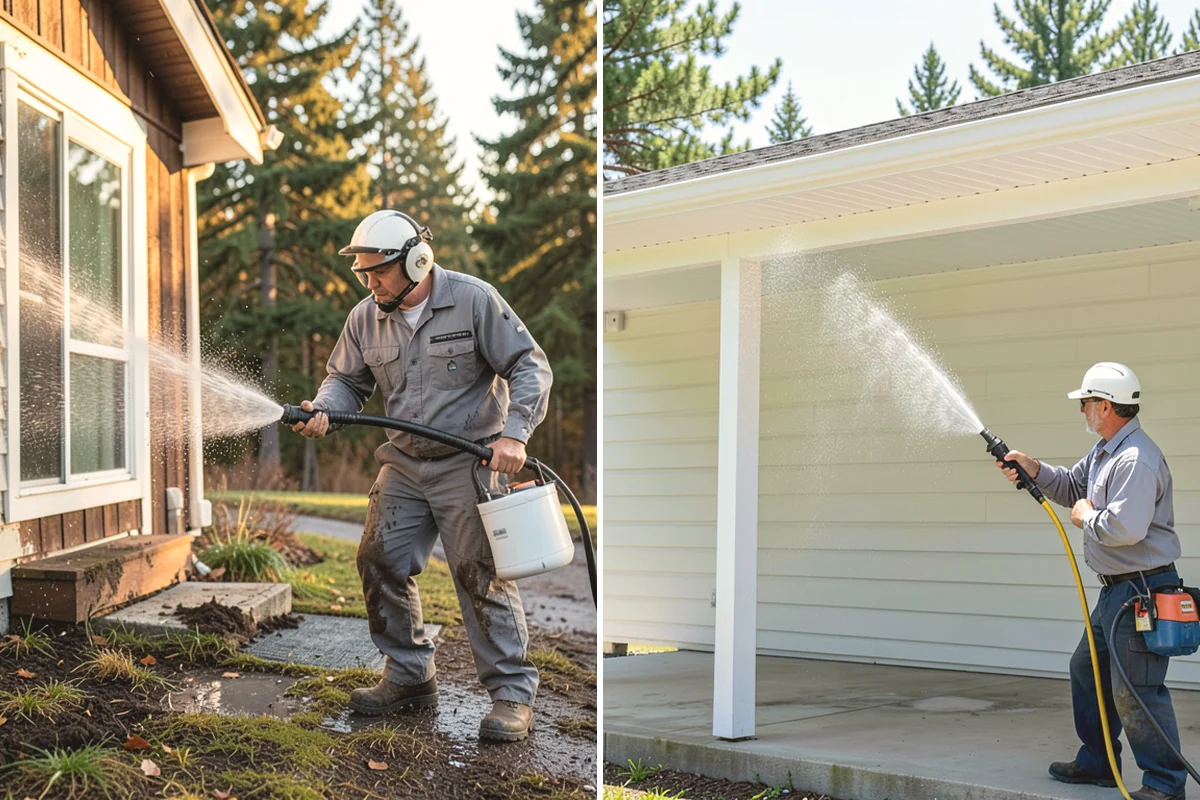 Patio Sealing Preparation in Burien, King County, WA - Deep-clean the patio and remove all biological growth