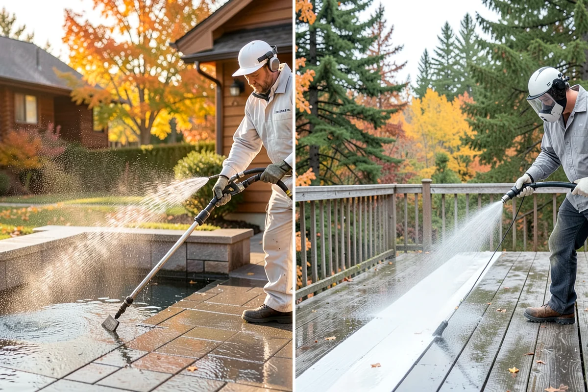 Patio Sealing Preparation in Clyde Hill, King County, WA - Deep-clean the patio and remove all biological growth