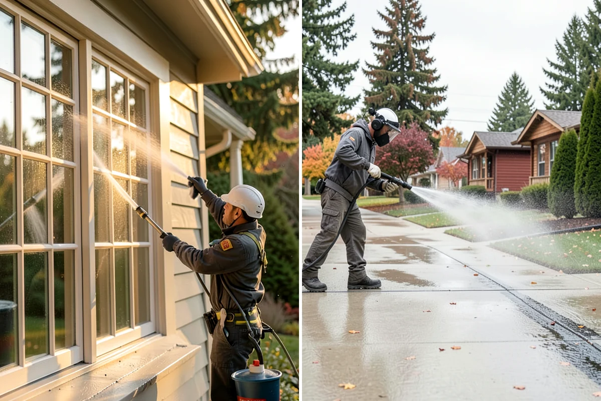 Patio Sealing Preparation in Concrete, Skagit County, WA - Deep-clean the patio and remove all biological growth