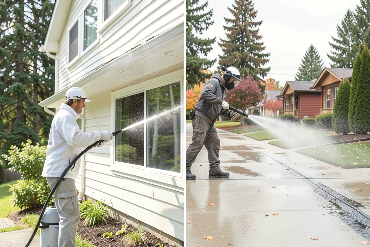 Patio Sealing Preparation in Covington, King County, WA - Deep-clean the patio and remove all biological growth
